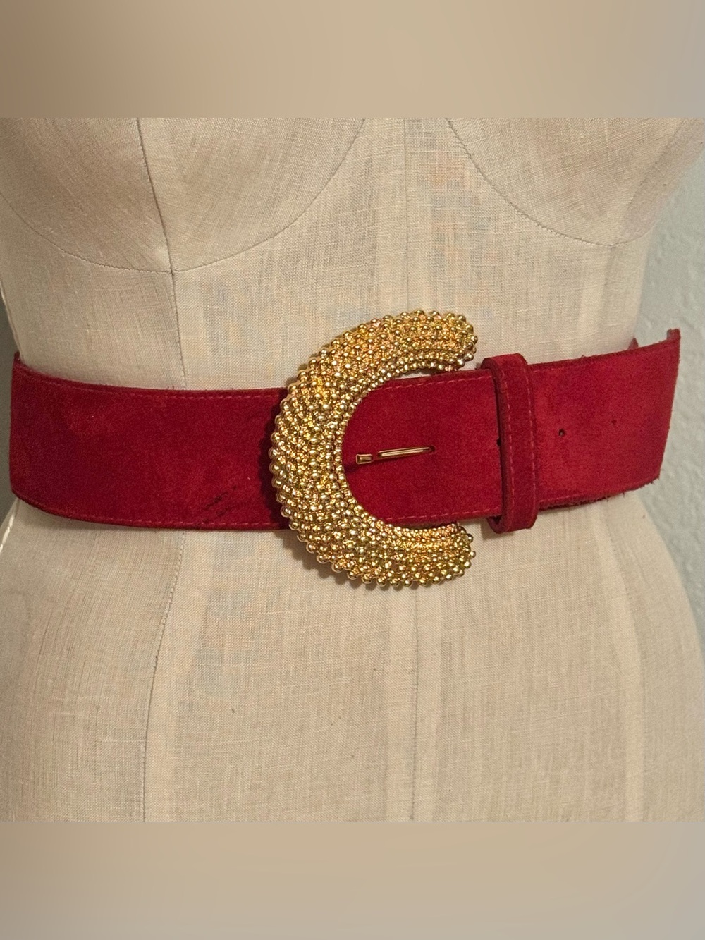 The Limited Suede Goldtone Belt M 37”